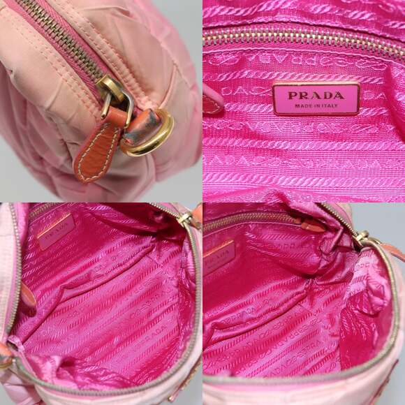 PRADA Shoulder Bag Nylon Pink Gold - Picture 11 of 12